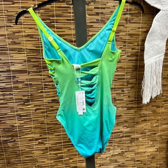 Cool Breeze Side Lace Down One Piece Swimsuit - Picture 3 of 3